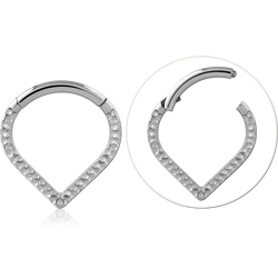 TITANIUM ALLOY BUMPED CUT FACE HINGED SEGMENT RING