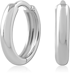 14 KARAT GOLD WHITE HINGE SEGMENT RING PLAIN SMOOTH POLISHED