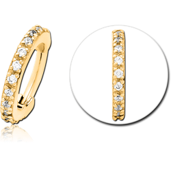 STERILE GOLD PVD COATED SURGICAL STEEL GRADE 316L JEWELED HINGED SEGMENT CLICKER