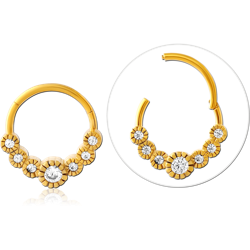 STERILE GOLD PVD COATED SURGICAL STEEL GRADE 316L JEWELED MULTI PURPOSE CLICKER