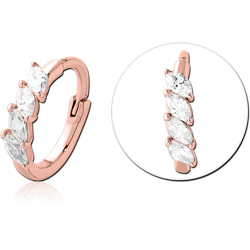 STERILE ROSE GOLD PVD COATED SURGICAL STEEL GRADE 316L JEWELED MULTI PURPOSE CLICKER