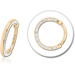 STERILE ZIRCON GOLD PVD COATED SURGICAL STEEL GRADE 316L CRYSTALINE JEWELED MULTI PURPOSE CLICKER