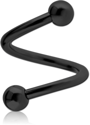 BLACK PVD COATED SURGICAL STEEL GRADE 316L MICRO BODY SPIRAL