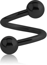 BLACK PVD COATED SURGICAL STEEL GRADE 316L BODY SPIRAL