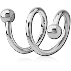 SURGICAL STEEL GRADE 316L 2TURN SPIRAL BARBELL