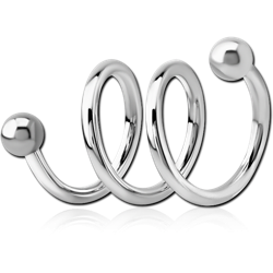 SURGICAL STEEL GRADE 316L 3TURN SPIRAL BARBELL