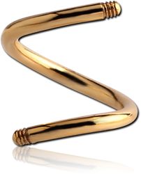 GOLD PVD COATED SURGICAL STEEL GRADE 316L MICRO BODY SPIRAL PIN