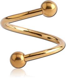 GOLD PVD COATED SURGICAL STEEL GRADE 316L MICRO BODY SPIRAL