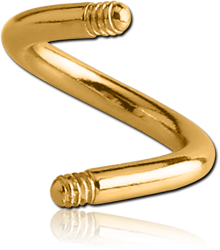 GOLD PVD COATED SURGICAL STEEL GRADE 316L BODY SPIRAL PIN
