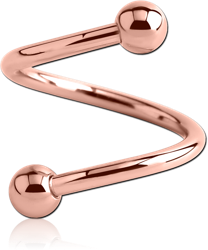 ROSE GOLD PVD COATED SURGICAL STEEL GRADE 316L MICRO BODY SPIRAL