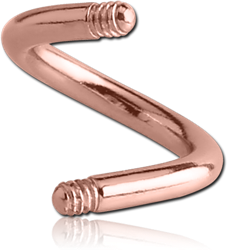 ROSE GOLD PVD COATED SURGICAL STEEL GRADE 316L BODY SPIRAL PIN