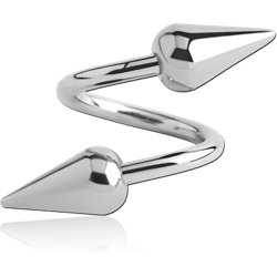SURGICAL STEEL GRADE 316L BODY SPIRAL WITH ROUND SPIKES