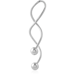 SURGICAL STEEL GRADE 316L TWIST BARBELL WITH 3MM BALLS