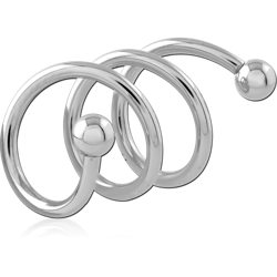 SURGICAL STEEL GRADE 316L 3 TWIST SPIRAL WITH 3MM BALLS