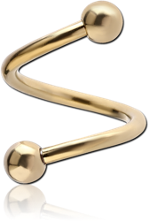 ZIRCON GOLD PVD COATED SURGICAL STEEL GRADE 316L MICRO BODY SPIRAL
