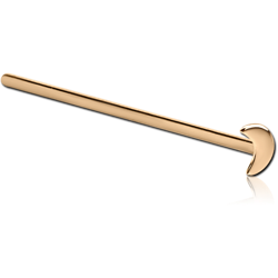 14 KARAT GOLD YELLOW STRAIGHT MOON NOSE STUD