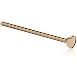 14 KARAT GOLD YELLOW STRAIGHT HEART NOSE STUD