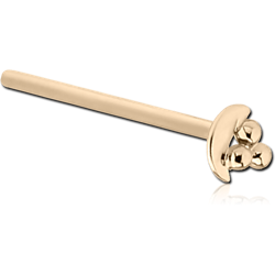 14 KARAT GOLD YELLOW STRAIGHT NOSE STUD -TRIPLE