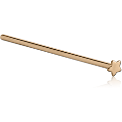 18 KARAT GOLD YELLOW STAR STRAIGHT NOSE STUD 15MM