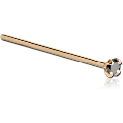 18 KARAT GOLD YELLOW 2MM PRONG SET JEWELED STRAIGHT NOSE STUD