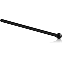 BLACK PVD COATED SURGICAL STEEL GRADE 316L STRAIGHT NOSE STUD 15MM