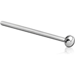 SURGICAL STEEL GRADE 316L STRAIGHT HALF BALL NOSE STUD 15MM