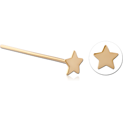 STERLING 925 SILVER GOLD PLATED 18K STAR STRAIGHT NOSE STUD