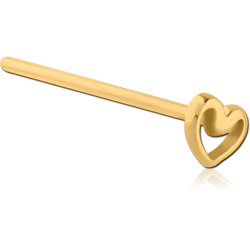 GOLD PVD COATED SURGICAL STEEL GRADE 316L STRAIGHT NOSE STUD