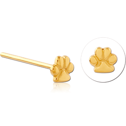 GOLD PVD COATED SURGICAL STEEL GRADE 316L STRAIGHT NOSE STUD - PAW