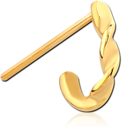 GOLD PVD COATED SURGICAL STEEL GRADE 316L STRAIGHT WRAP AROUND NOSE STUD