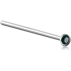 SURGICAL STEEL GRADE 316L OPTIMA CRYSTALJEWELED STRAIGHT NOSE STUD 15MM