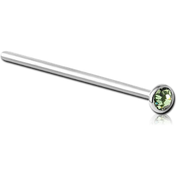 SURGICAL STEEL GRADE 316L JEWELED STRAIGHT NOSE STUD