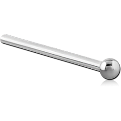 SURGICAL STEEL GRADE 316L STRAIGHT BALL NOSE STUD 19MM