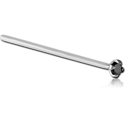 SURGICAL STEEL GRADE 316L STRAIGHT PRONG SET 1.5MM JEWELED NOSE STUD 19MM