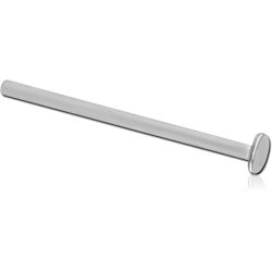 STERLING 925 SILVER JEWELED STRAIGHT DISC NOSE STUD