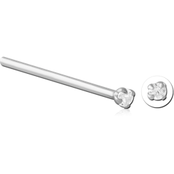 STERLING 925 SILVER JEWELED STRAIGHT NOSE STUDS