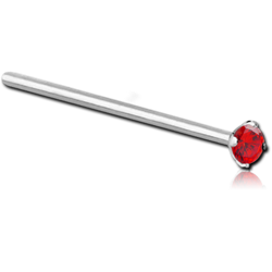 SURGICAL STEEL GRADE 316L STRAIGHT PRONG SET 2.5MM JEWELED NOSE STUD