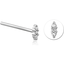 SURGICAL STEEL GRADE 316L STRAIGHT JEWELED NOSE STUD
