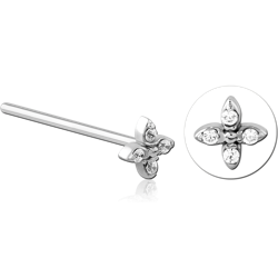 SURGICAL STEEL GRADE 316L STRAIGHT  JEWELED NOSE STUD