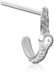 SURGICAL STEEL GRADE 316L STRAIGHT JEWELED WRAP AROUND NOSE STUD