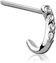 SURGICAL STEEL GRADE 316L STRAIGHT JEWELED WRAP AROUND NOSE STUD
