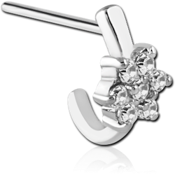 SURGICAL STEEL GRADE 316L STRAIGHT JEWELED WRAP AROUND NOSE STUD