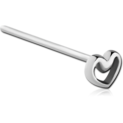 SURGICAL STEEL GRADE 316L STRAIGHT NOSE STUD - HEART