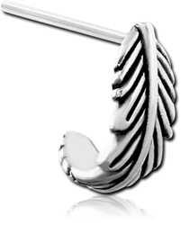 SURGICAL STEEL GRADE 316L STRAIGHT WRAP AROUND NOSE STUD - FEATHER