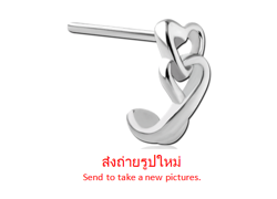 SURGICAL STEEL GRADE 316L STRAIGHT WRAP AROUND NOSE STUD - HEARTS