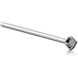 18 KARAT GOLD WHITE 2MM PRONG SET JEWELED STRAIGHT NOSE STUD