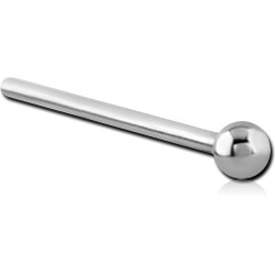 STERILE SURGICAL STEEL GRADE 316L STRAIGHT BALL NOSE STUD 15MM
