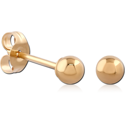 14 KARAT GOLD YELLOW BALL POST EAR STUDS