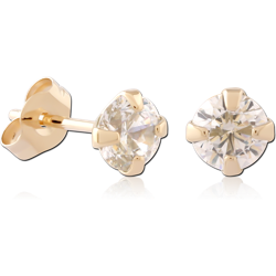 14 KARAT GOLD YELLOW PRONG SET EAR STUDS