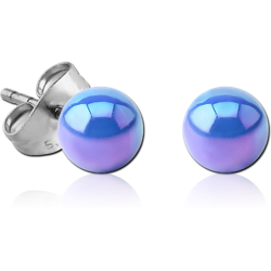 POLYMER AB COATED NEON BALL EAR STUDS PAIR